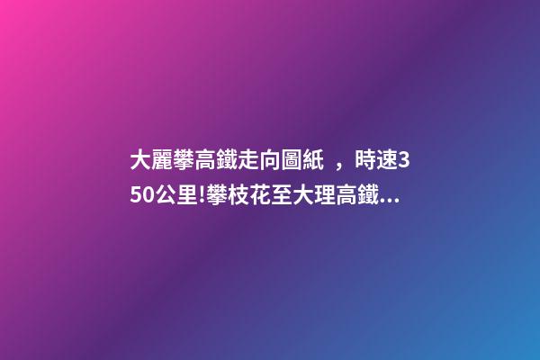 大麗攀高鐵走向圖紙，時速350公里!攀枝花至大理高鐵方案出爐